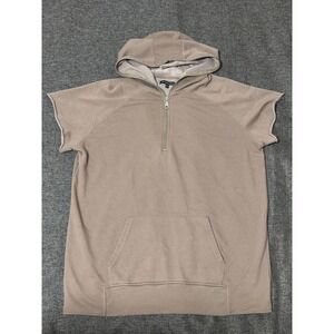 Jaywalker Mens XL Short Sleeve Hoodie Tan Quarter‎ Zip Pullover JWMT023341